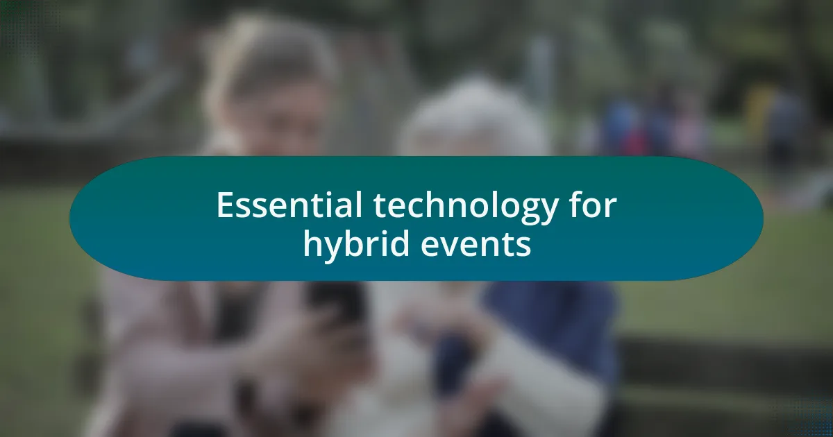Essential technology for hybrid events