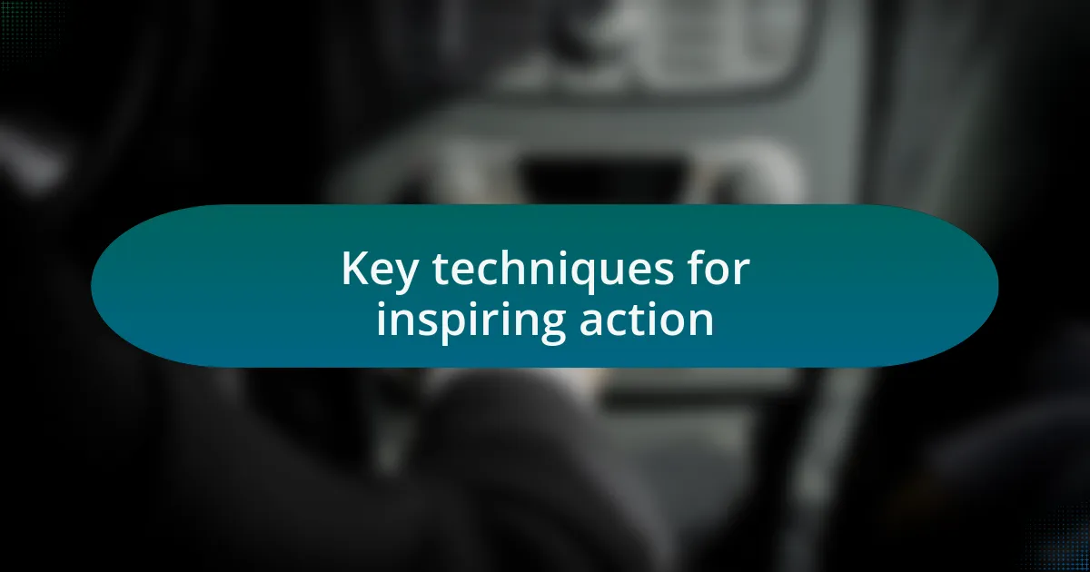 Key techniques for inspiring action