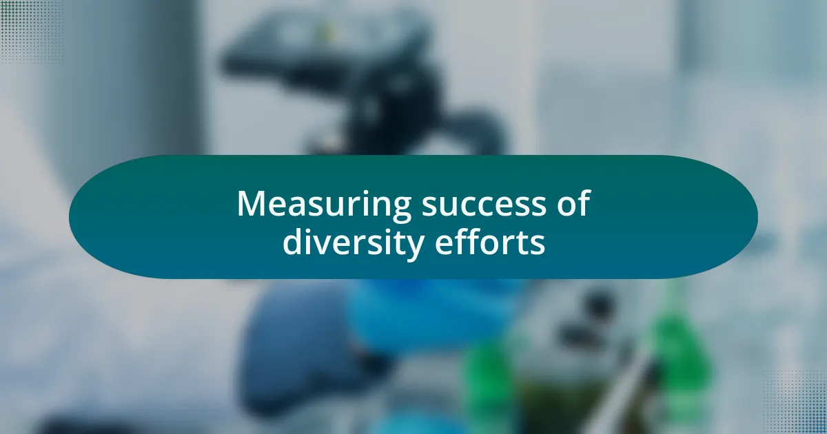 Measuring success of diversity efforts