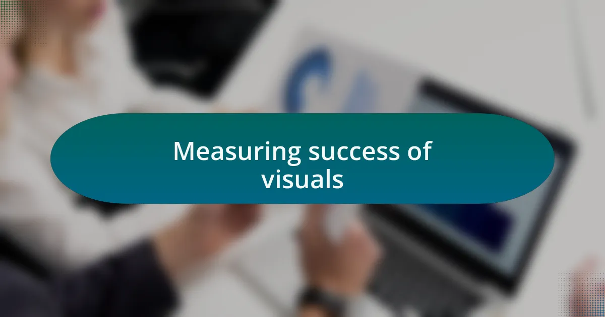 Measuring success of visuals