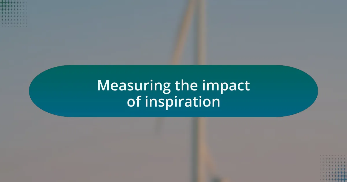 Measuring the impact of inspiration