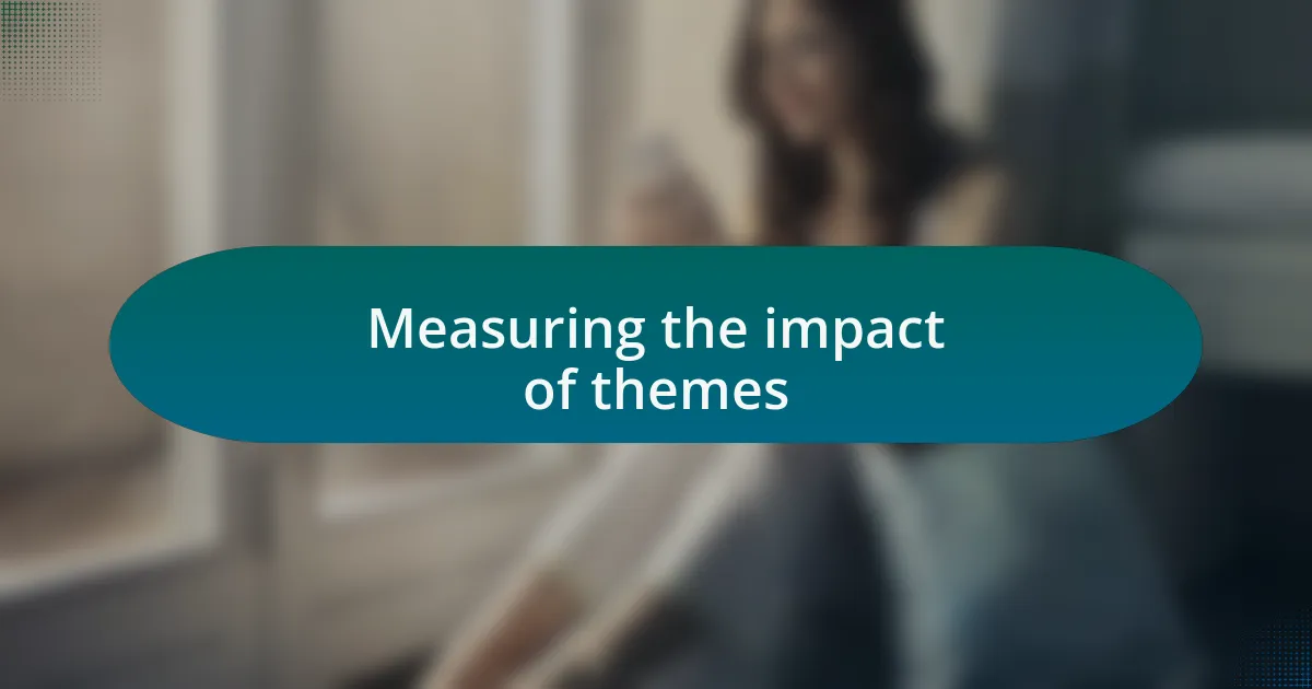 Measuring the impact of themes