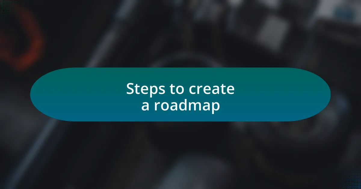 Steps to create a roadmap