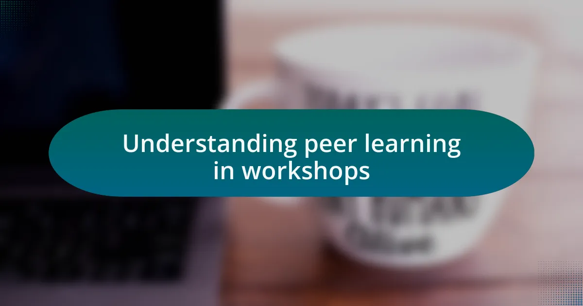 Understanding peer learning in workshops