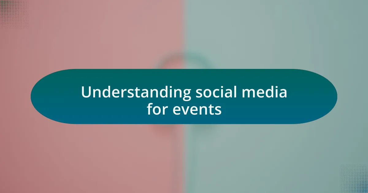 Understanding social media for events
